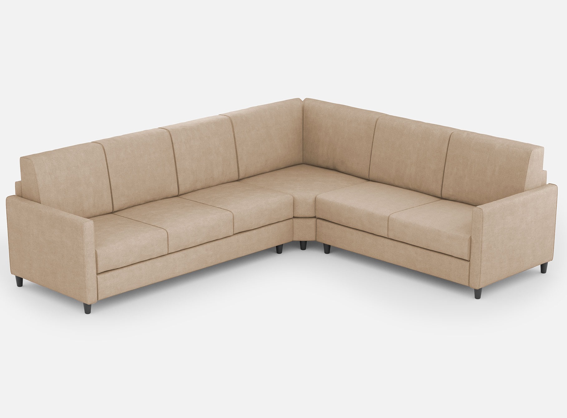 Canapé D'Angle Moderne Italien Tissu Beige Korane - 5 Tailles 281x221 Cm-taille 281x221 Cm