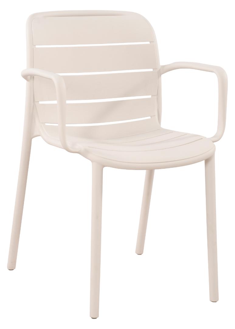 Silja Chaise De Jardin Avec Accoudoirs Empilable Couleur Sable.