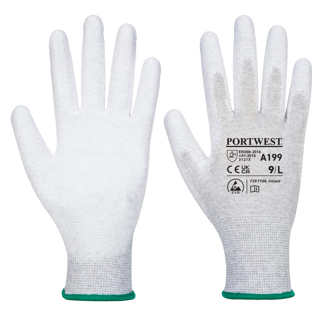 Gant Paume Enduit Pu Antistatique Couleur: Gris Taille Xxl - Portwest