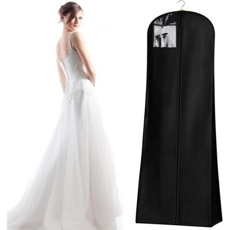 Sac De Rangement Pour Robe De Mariée - Noir - Longueur Totale: 183 Cm - Pour Le Rangement Ou Le Voyage - Pour Robe De Mariée Et Robes Longues