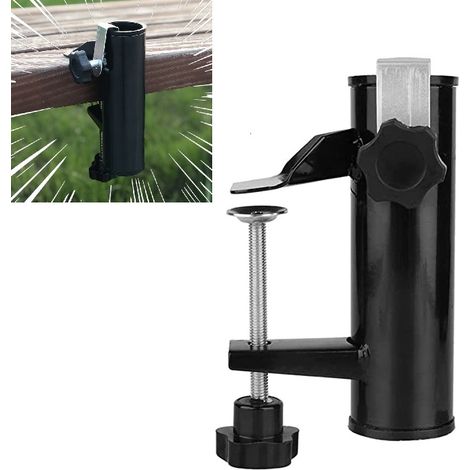 Porte-parasol Balustrade De Balcon Support Parasol Balcon Pince Support Pour Table Parasol Accessoires Fixation Pour Balcon, Terrasse Ou Table - Balcon-parasols Avec Mât Jusqu'à Ø 19-38 Mm