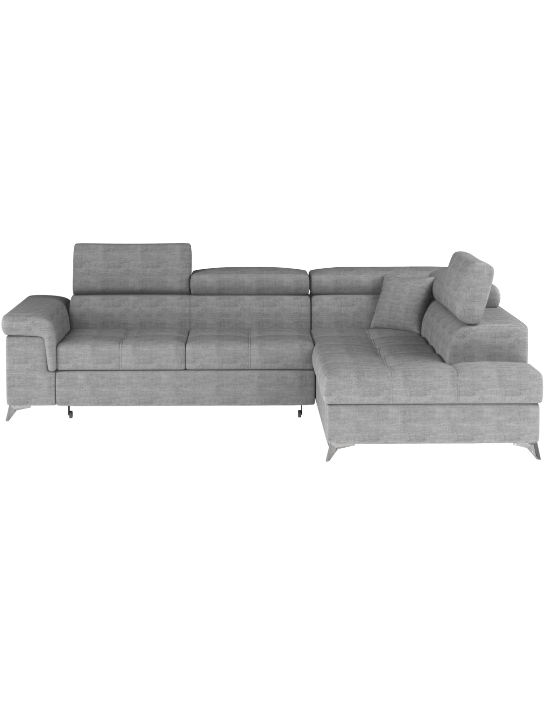 Canapé D'Angle Convertible Palazzo 4 Places Gris - Angle Droit Avec Coffre