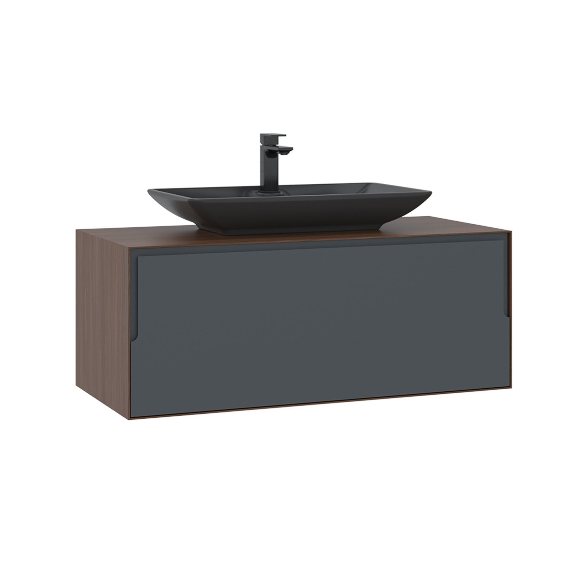 Meuble Vasque "craft 100" - 100 X 50 X 40 Cm - Walnut / Anthracite