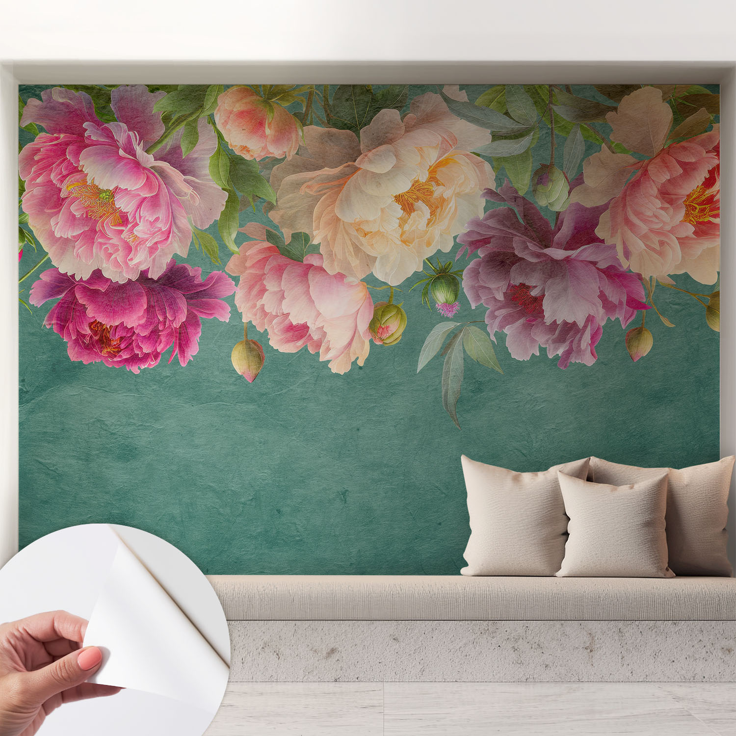 Papier Peint Adhésif Décoratif Pour Salon Chambre Et Cuisine Facile À Poser Avec Colle Élégance Florale 208x146 Cm