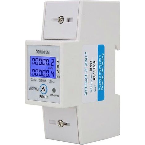 Compteur D'Énergie Numérique Monophasé Dds015m Avec Affichage Numérique, Réinitialisable, 230 V.