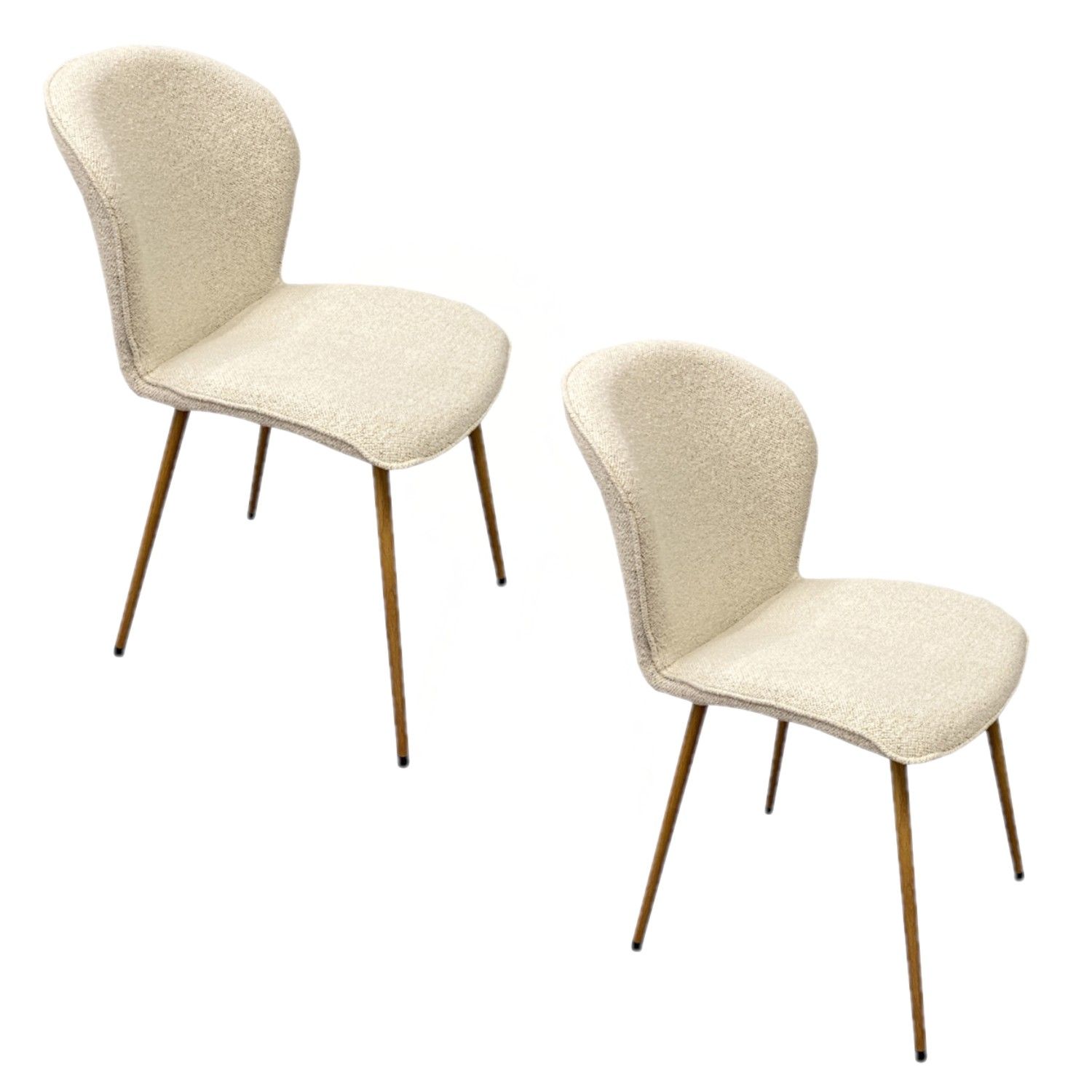 Lot De 2 Chaises De Salle À Manger En Tissu Et Acier Lina
