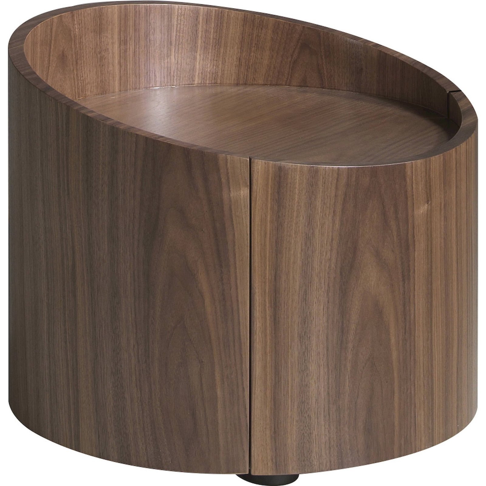 Table De Chevet Ronde Angel Cerda En Noyer - Noyer Élégant Et Design Moderne