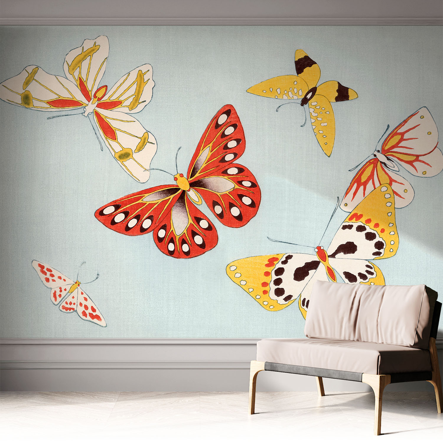 Papier Peint Autocollant Avec Imprimé Pour Intérieur Moderne Application Facile A Motif Papillons Artistiques 312x219 Cm