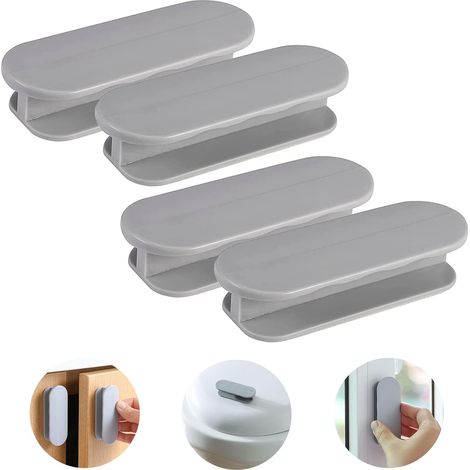 Lot De Poignées De Porte Autocollantes - Plastique - Poignées De Tiroir Pour Portes Vitrées - Grises