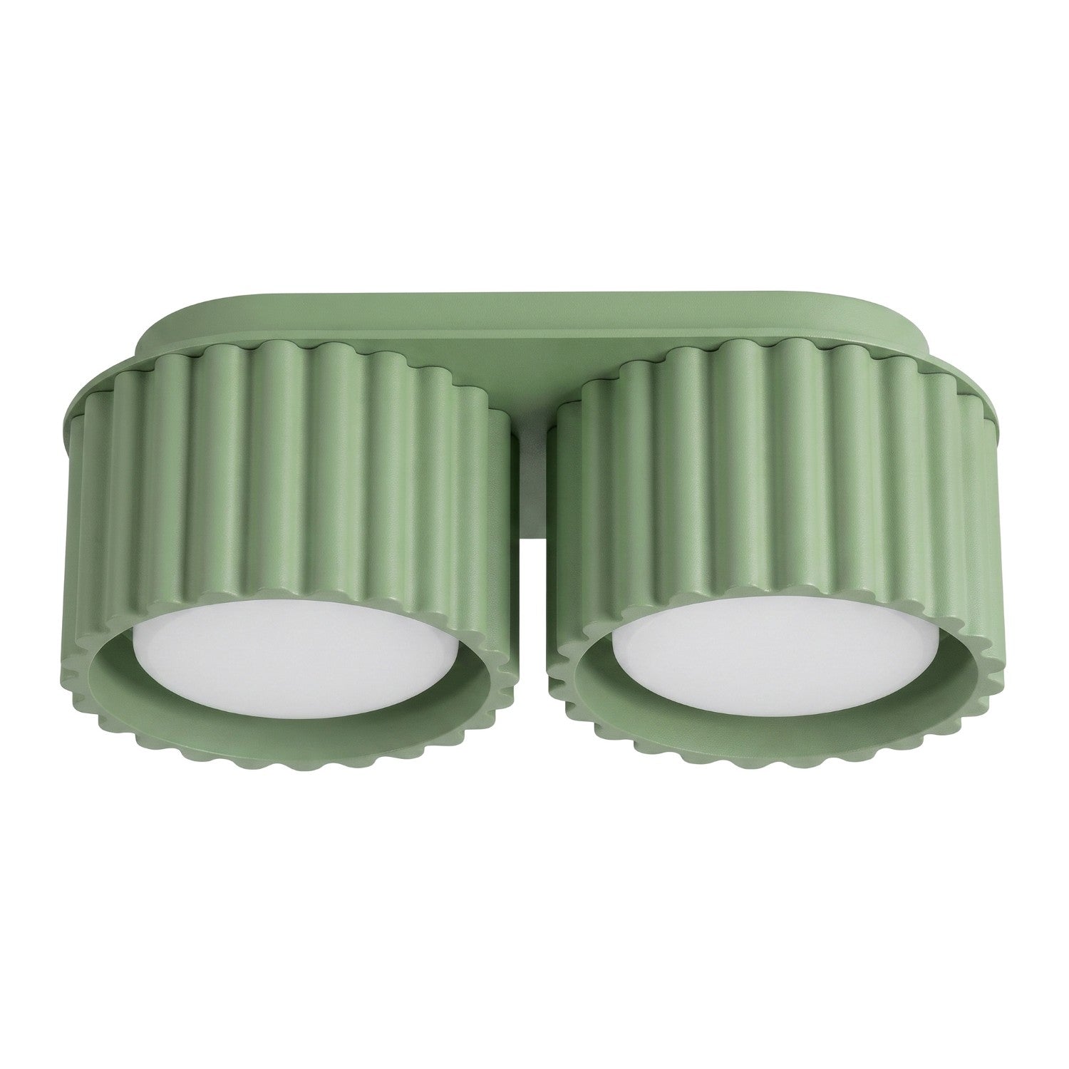 Spot De Plafond Moderne Double Rainuré Vert Sauge 2xgx53 10w Aura Sollux Lighting