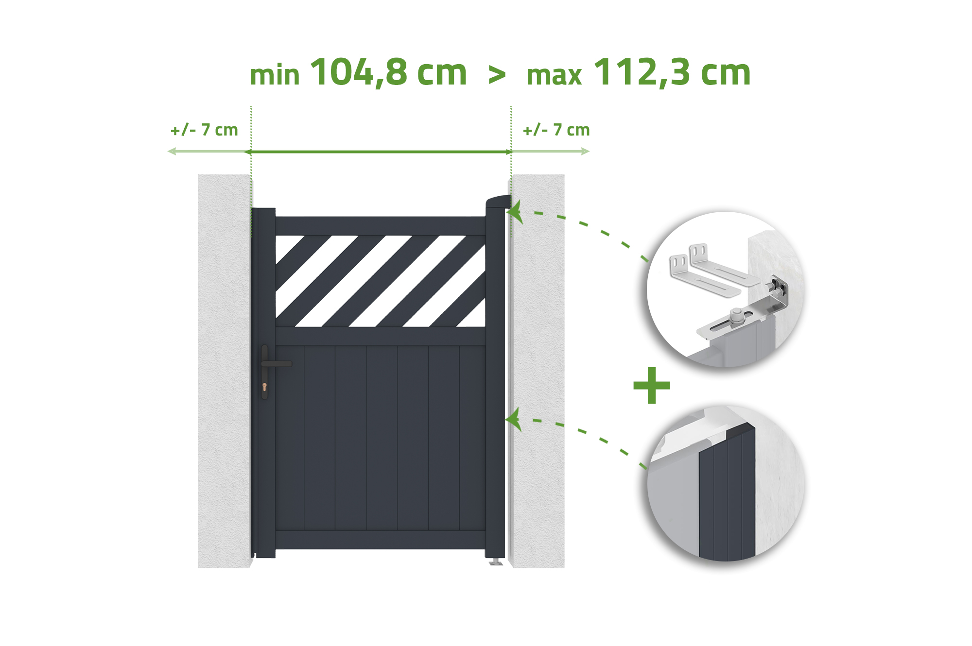 Portillon Ajustable En Largeur 1m Helmis H.140cm Aluminium Gris