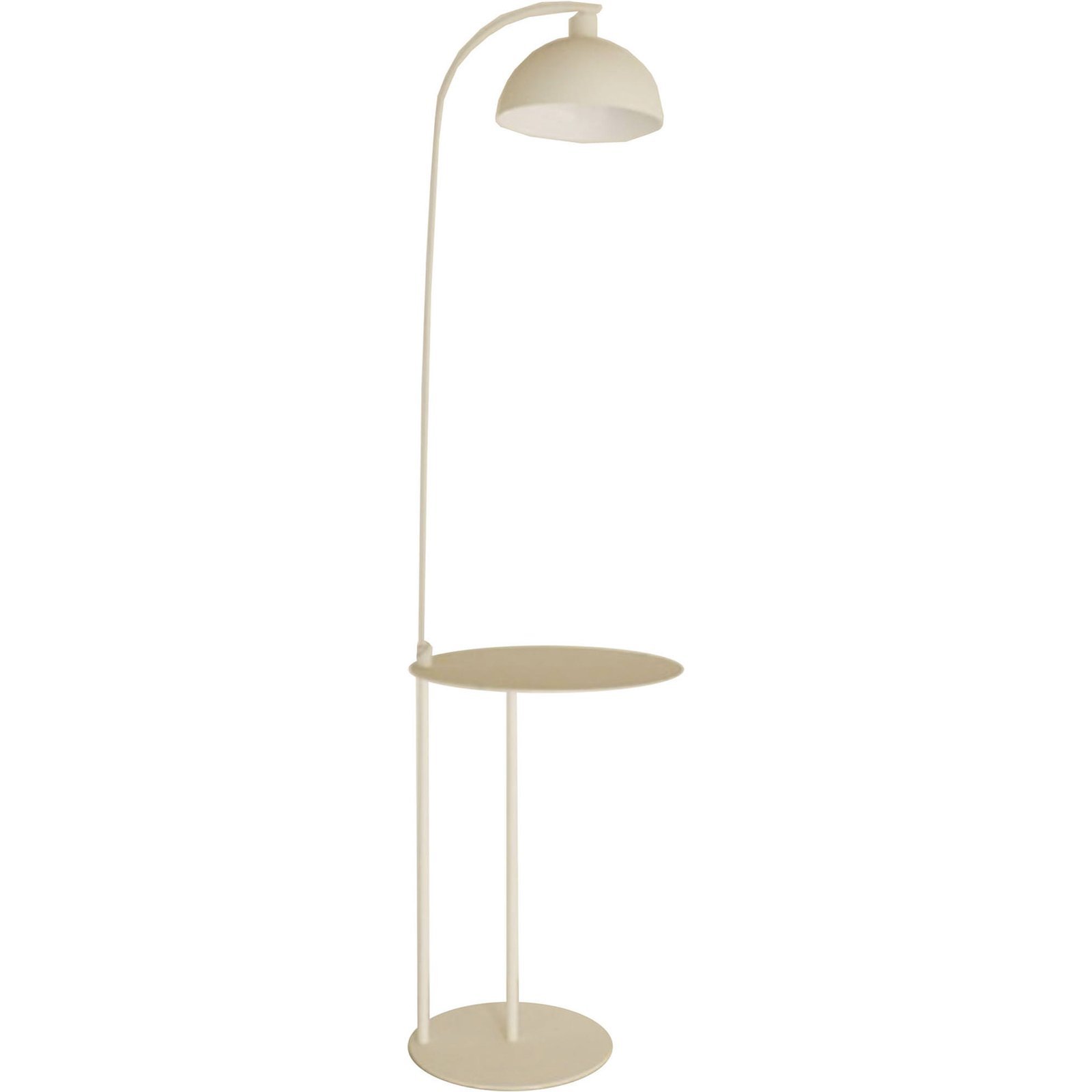 Lampadaire Design Épuré En Bois Et Métal Blanc - Blanc Crème