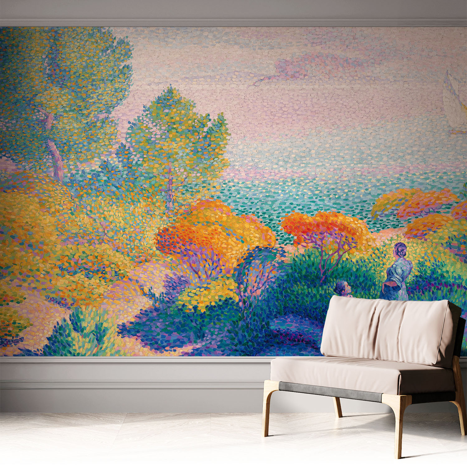 Papier Peint Adhésif Avec Colle Pour Décoration Moderne De Salon Chambre À Coucher Cuisine Et Bureau Facile Paysage Côtier 312x219 Cm