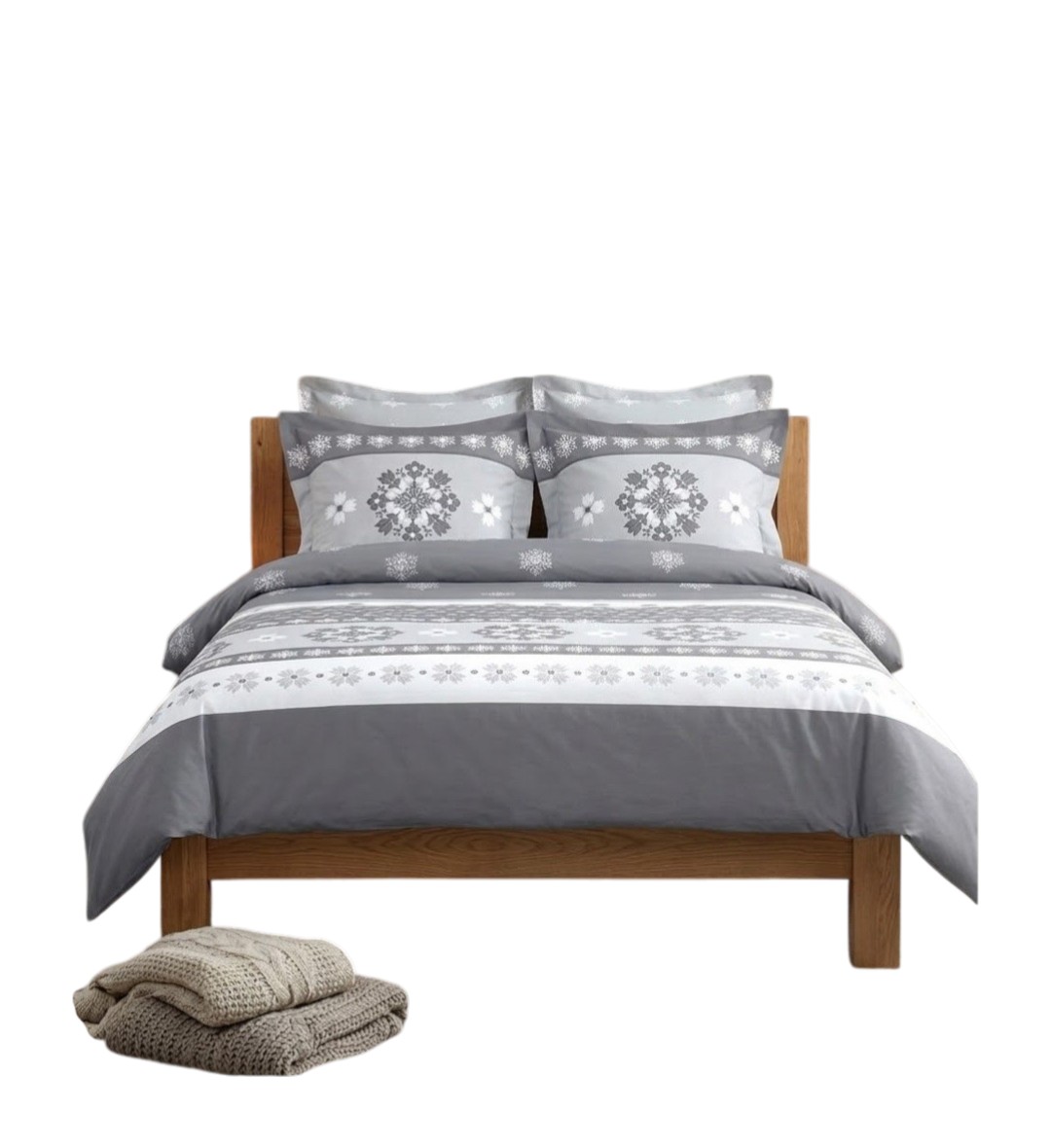 Parure De Lit 240 X 260 Cm Montagnarde Gris