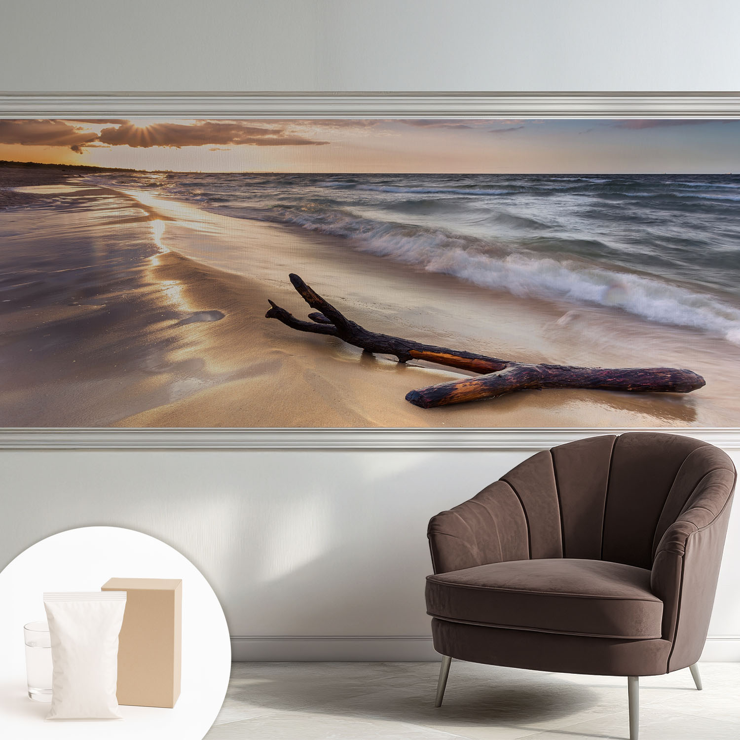 Papier Peint Intissé Avec Imprimé Pour Intérieur Moderne Application Facile A Motif - Colle Incluse Gratuite Plage Occidentale 250x104 Cm