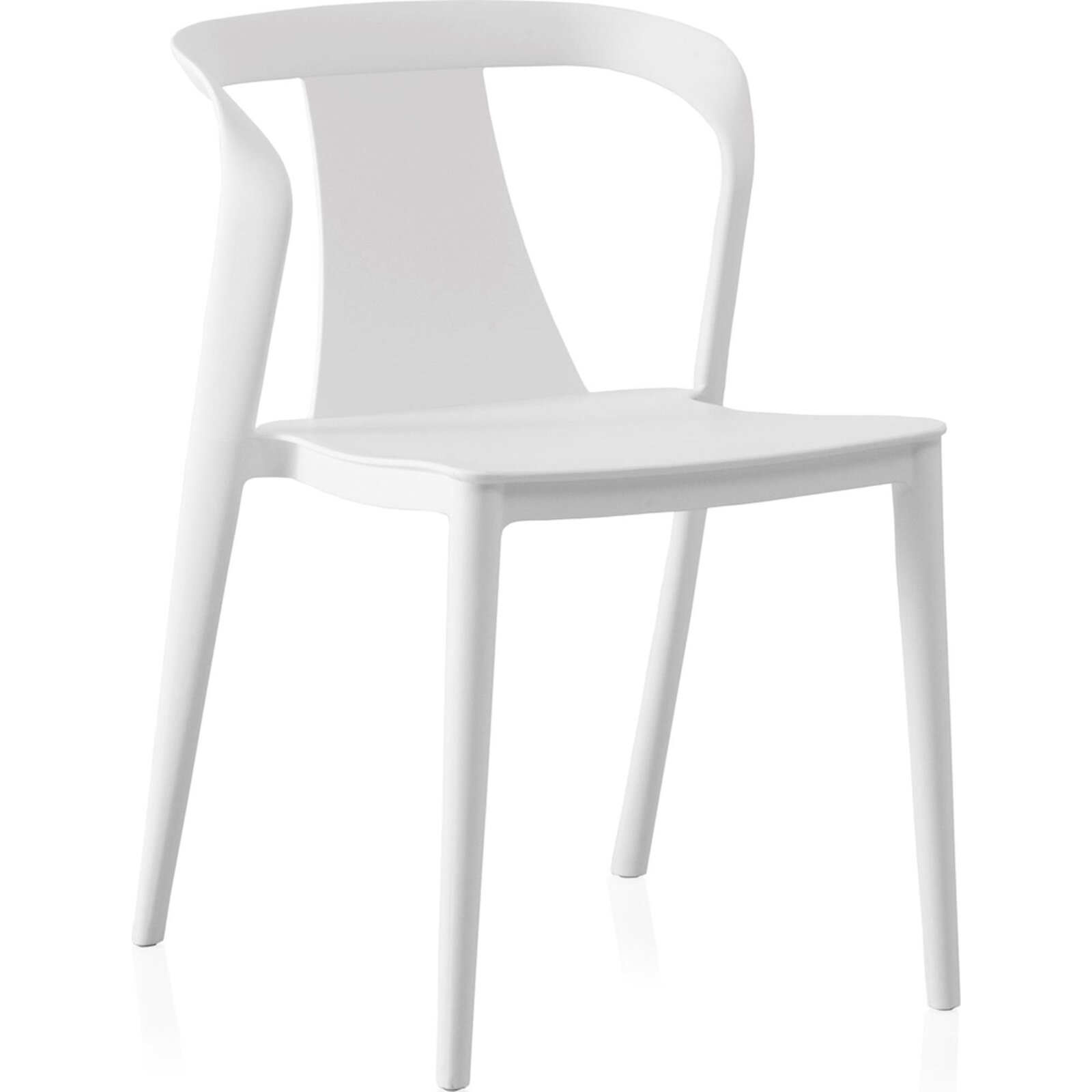 Chaise Blanche Design Empilable En Polypropylène Assise Métal - Blanc Mat Élégant