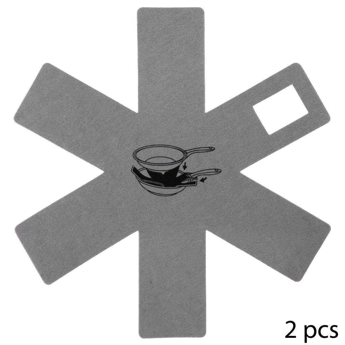 Secret De Gourmet - Lot De 2 Protections Anti-rayures En Feutrine Gris - 5five