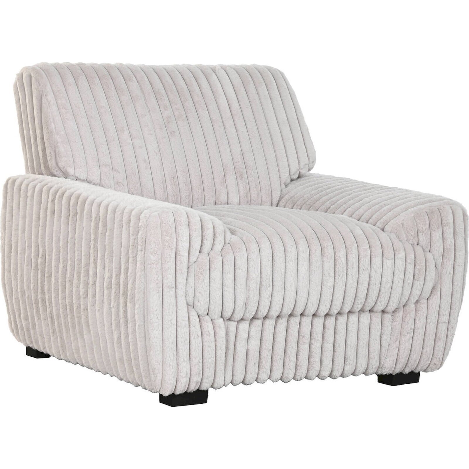 Fauteuil Moderne En Polyester Beige Style Cocooning Élégant - Beige Clair Effet Velours Côtelé