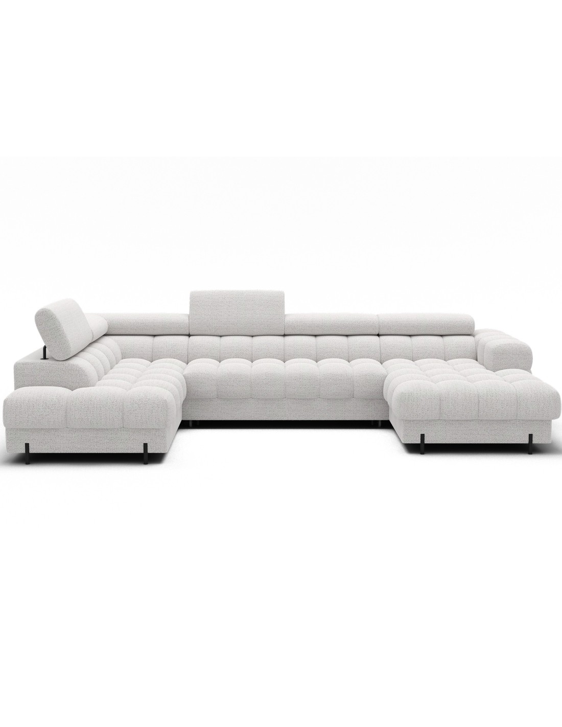 Canapé Panoramique Convertible Blanc Angle Gauche Feraria 358x93x202cm
