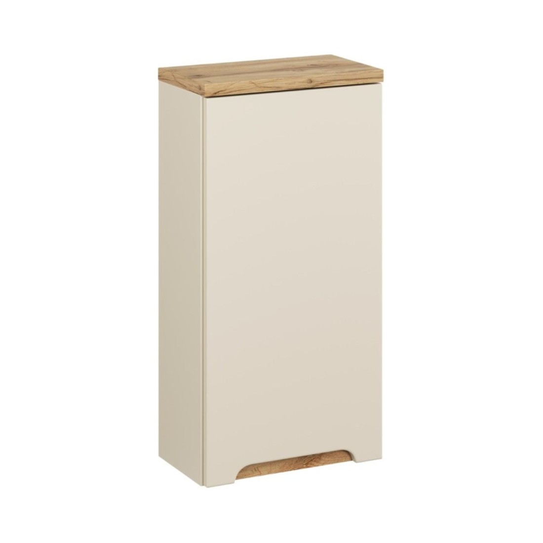 Meuble De Rangement Ermano - 1 Porte - L35 X H70 X P20 - Coloris Cachemire Et Chêne - À Suspendre