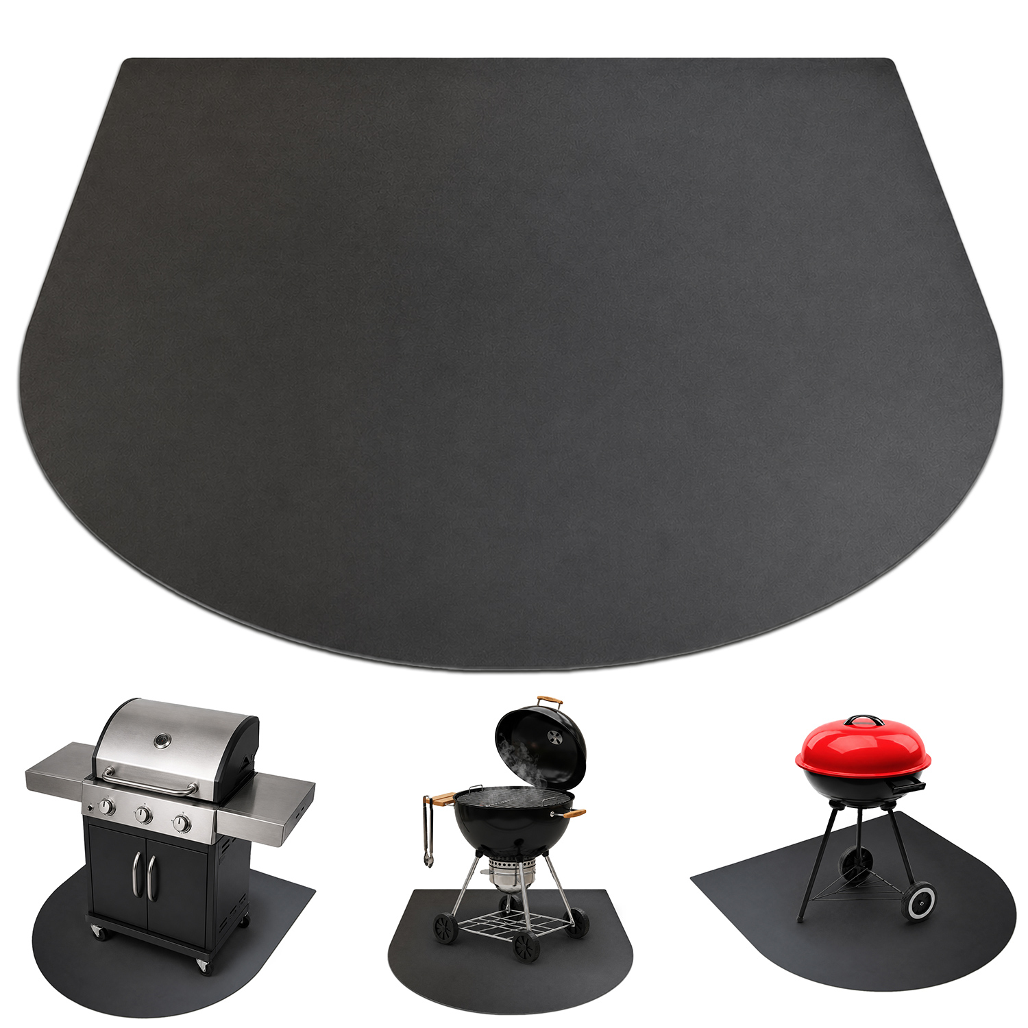 Plaque De Protection Sol Barbecue - Tapis De Grill En Métal Protection Terrasse Contre Braises, Étincelles Et Graisse Pour Terrasse Et Jardin 80x90 Cm