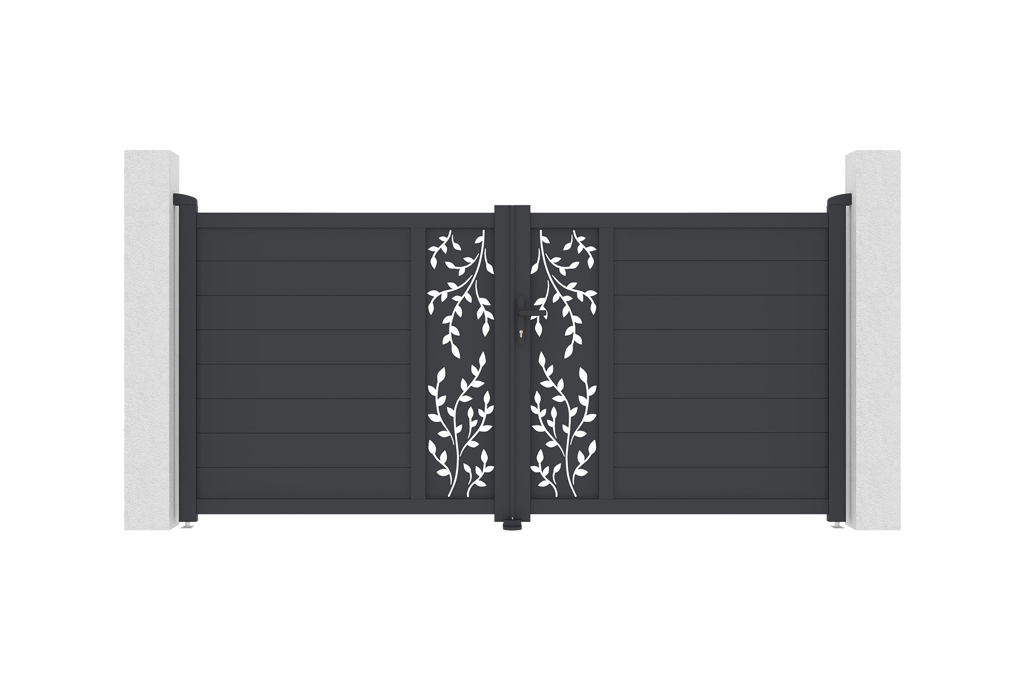 Portail Battant 3m Folya H.140cm Aluminium Gris