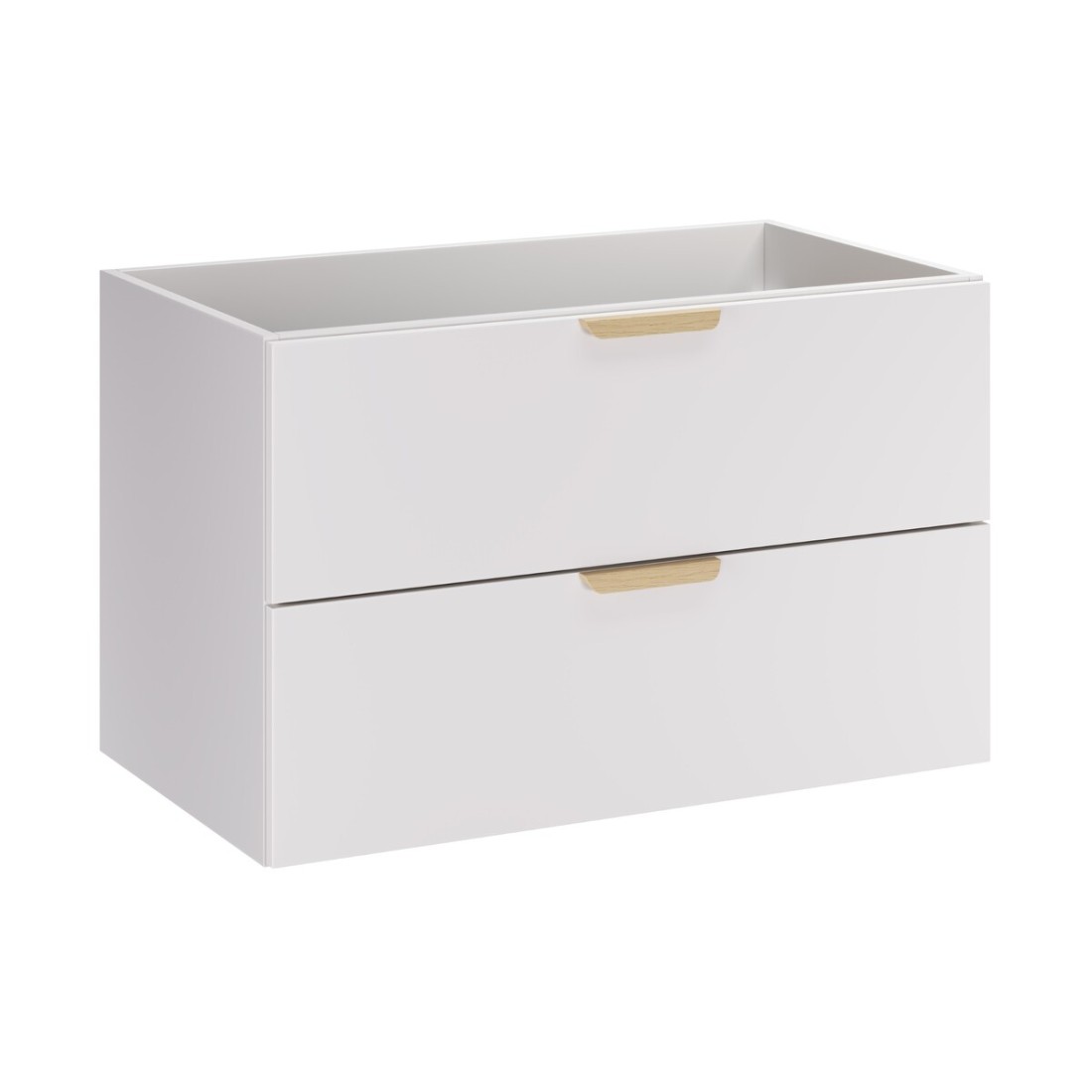 Meuble Sous Vasque Oster 80 Cm Blanc Mat Suspendu Avec 2 Tiroirs