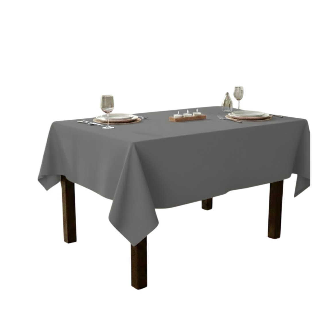 Nappe En Polyester Essentiel 145 X 240 Cm Gris Souris
