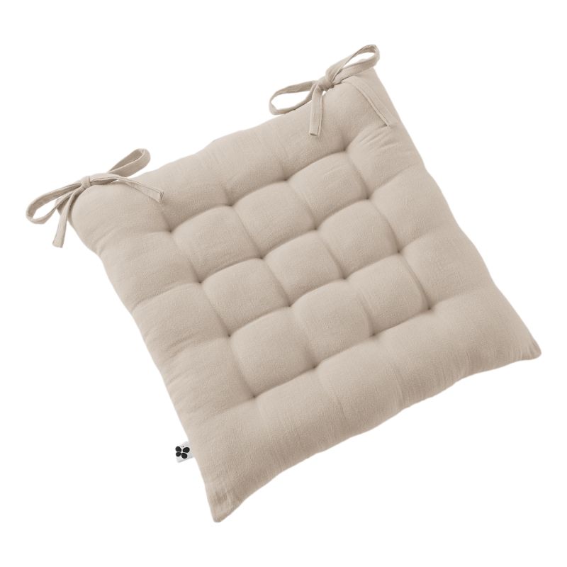 Assise Matelassée 16 Points "gaïa" 40 X 40 Cm "gaze De Coton" L'Effet Papillon - Gaia Pampa -
