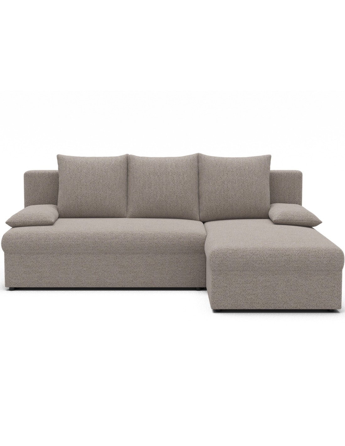 Canapé D'Angle Convertible Beige 3 Places 206x90x146cm Gina