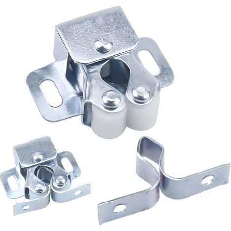 12 Loquets De Porte, Ferme-portes, Loquets À Double Rouleau Pour Portes Battantes De Meubles, Verrous De Porte D'Armoire, Loquets À Double Rouleau, Loquets De Porte D'Armoire (argent)