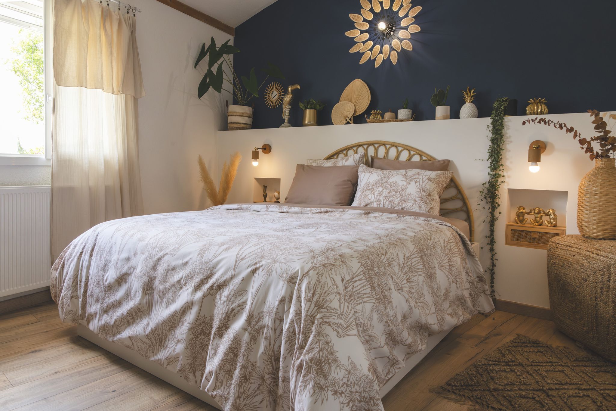 Housse De Couette 200 X 200 Cm Coton 57 Fils Imprimé Végétal Java