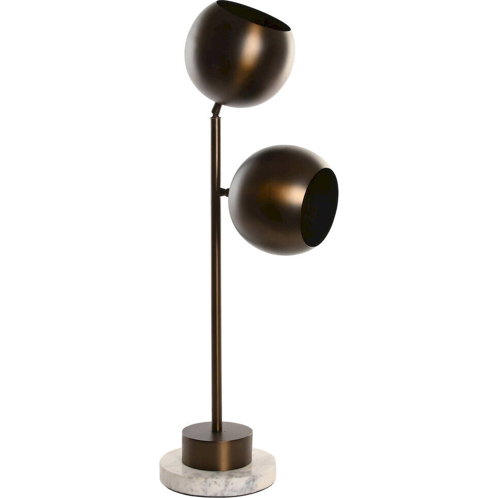 Lampe De Table Design Cuivre Et Marbre Style Contemporain Élégant - Cuivre Foncé Et Marbre Blanc