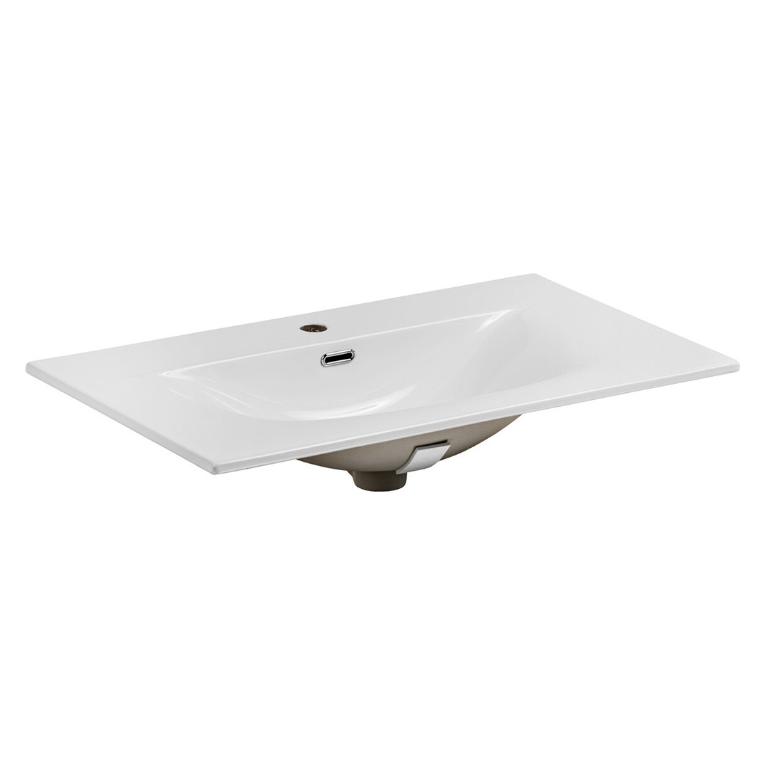 Vasque À Encastrer Veloa 80 Cm Céramique Blanc Brillant Design Moderne