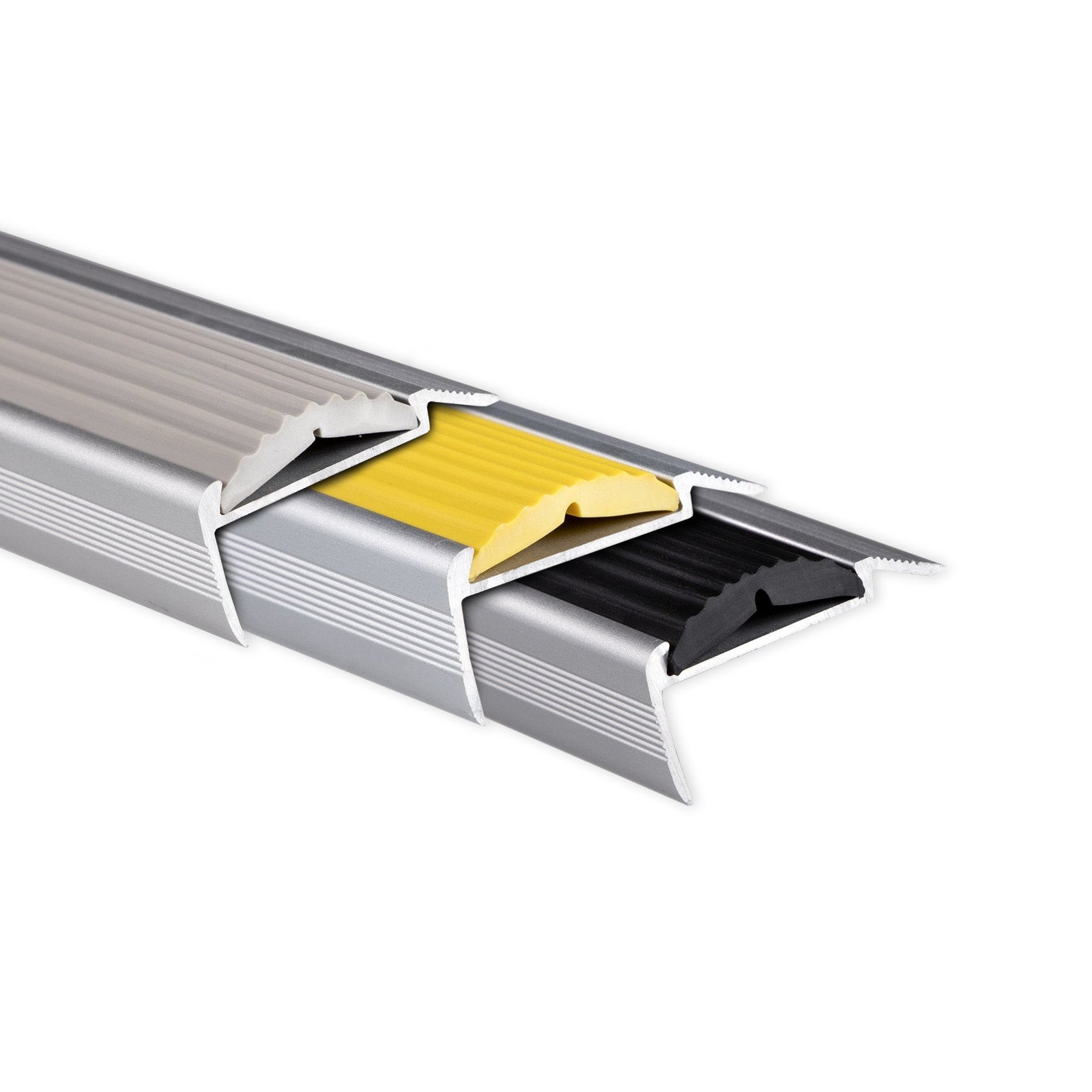 Casa Pura - Seuil D'Escalier Avec Simple Caoutchouc Power Grip Longueur: 90 Cm Pré-percé Gris