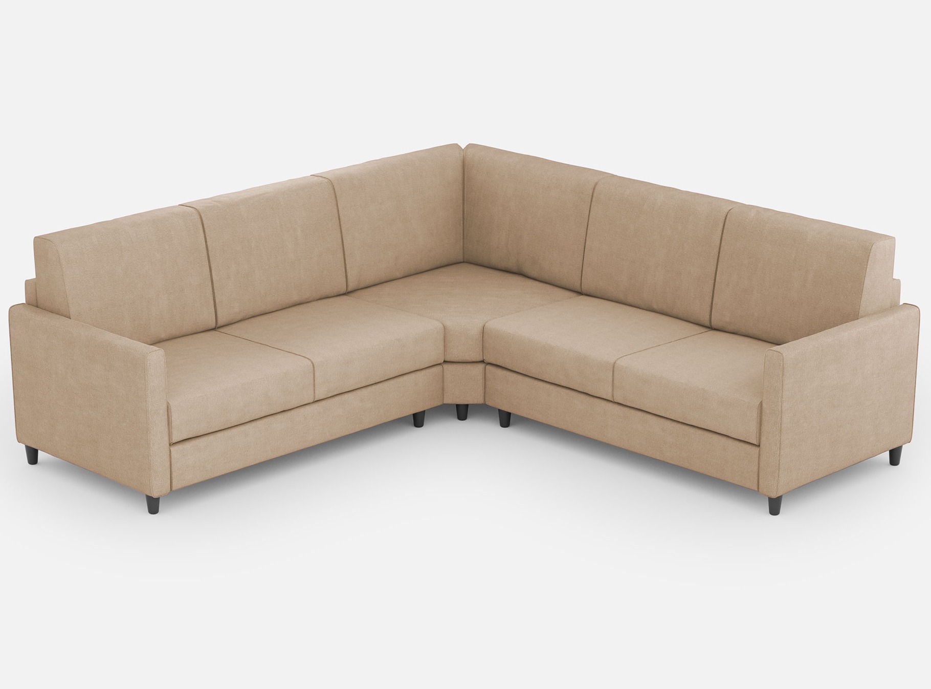 Canapé D'Angle Moderne Italien Tissu Beige Korane - 5 Tailles 221x221 Cm-taille 221x221 Cm