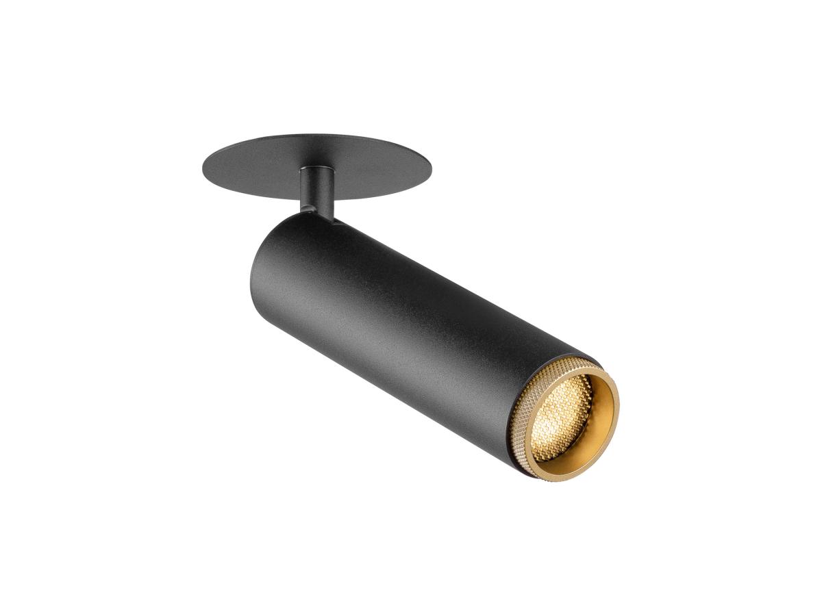 Plafonnier Encastré Grip M Phase 2700 K 42° Ip20 Cylindrique Noir / Or - Slv - 1009086