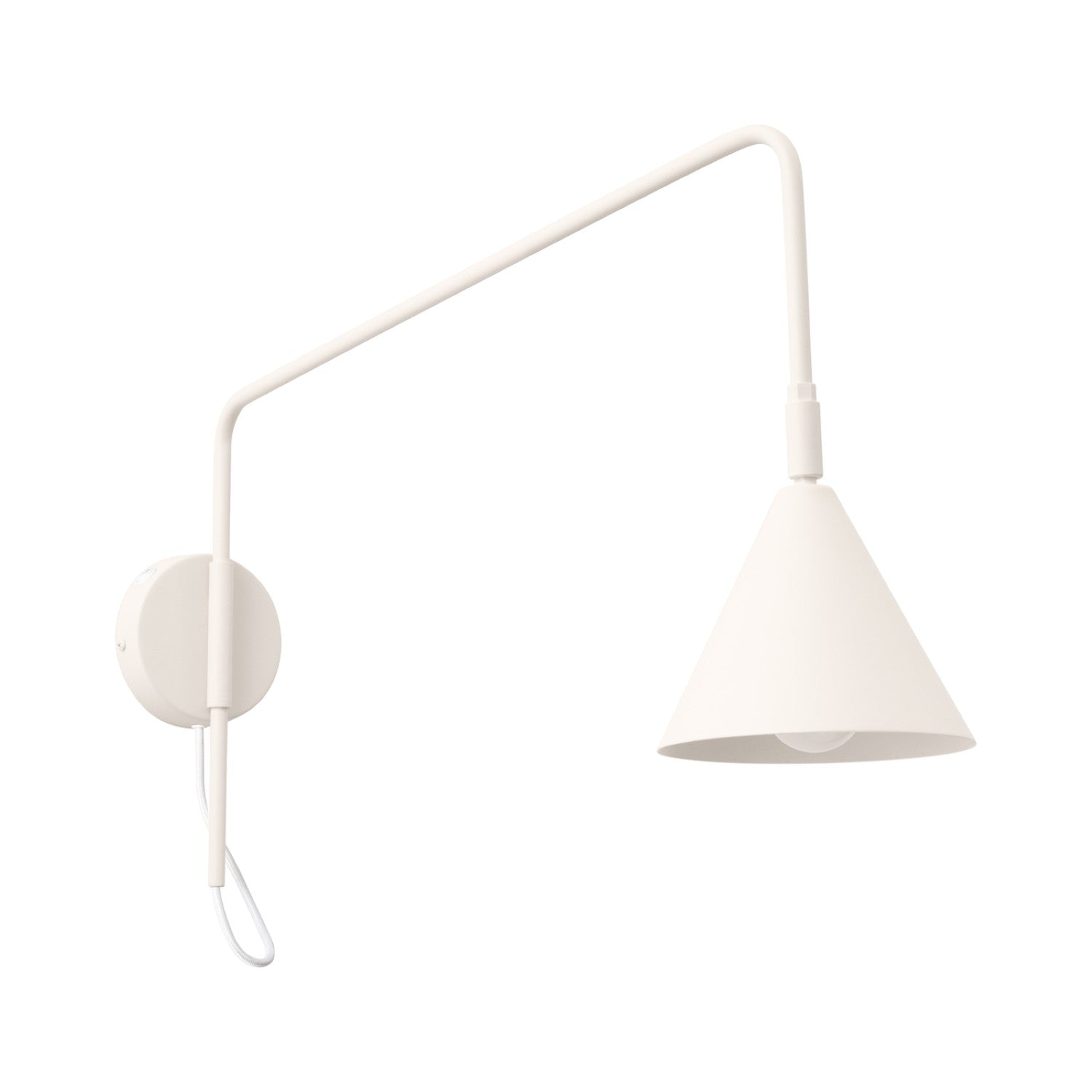Applique Murale Moderne Beige À Abat-jour Conique Sur Bras, Interrupteur, 1xe14 10w, Nox Sollux Lighting