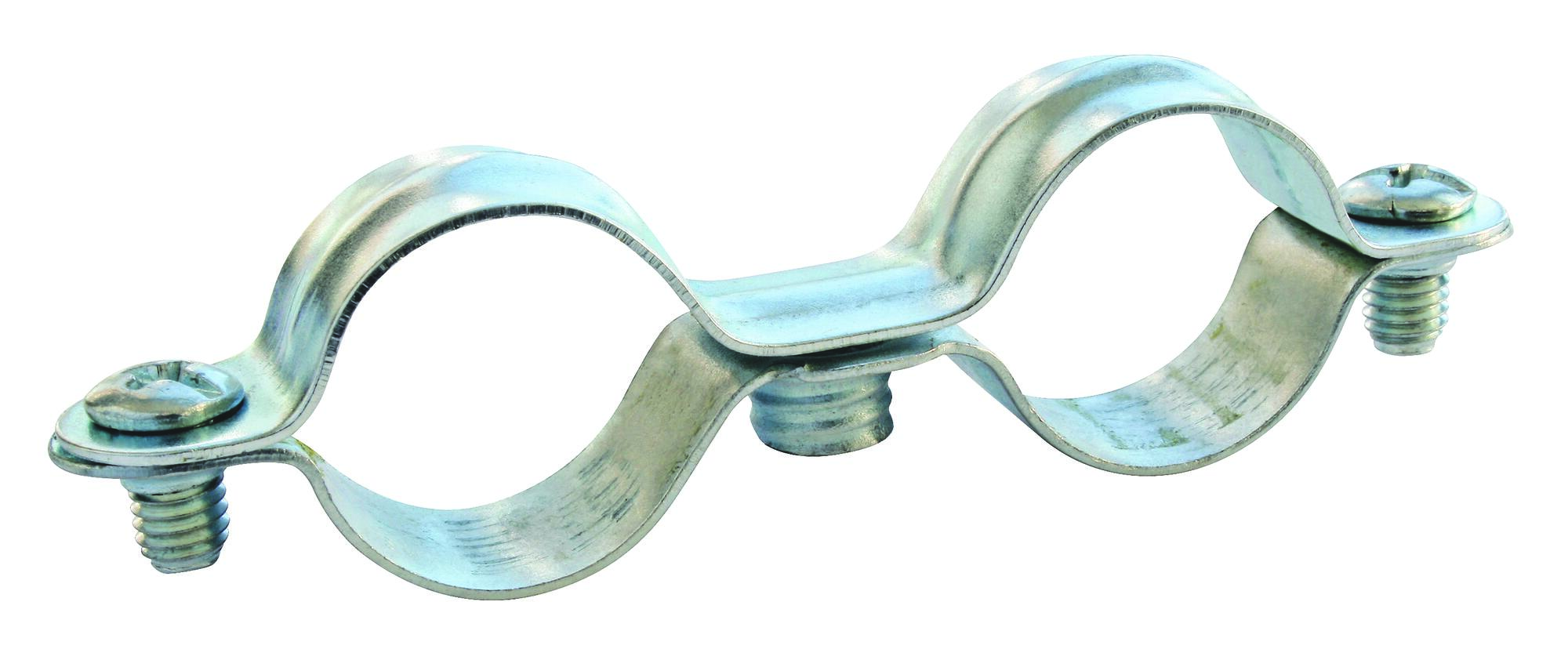 Collier Double Ø16 (x25) - Acier Nickelé