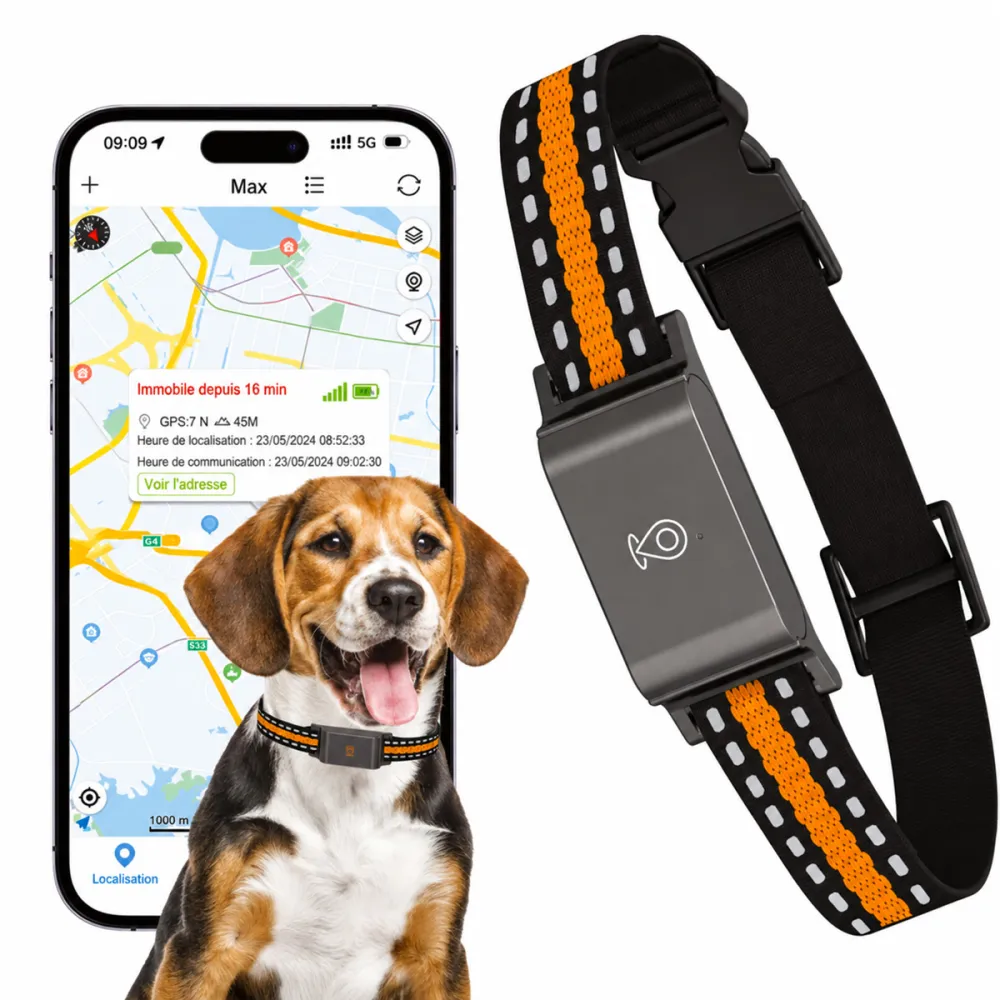 Collier Traceur Gps 4g Pour Animaux Avec Abonnement
