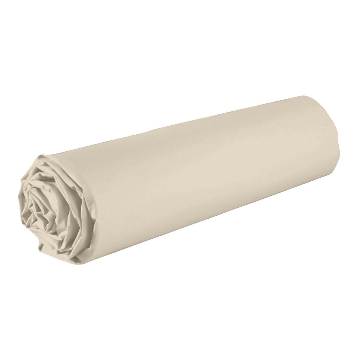 Drap Housse 160x200 Bonnet 35cm 100% Coton Grège - Vitalia