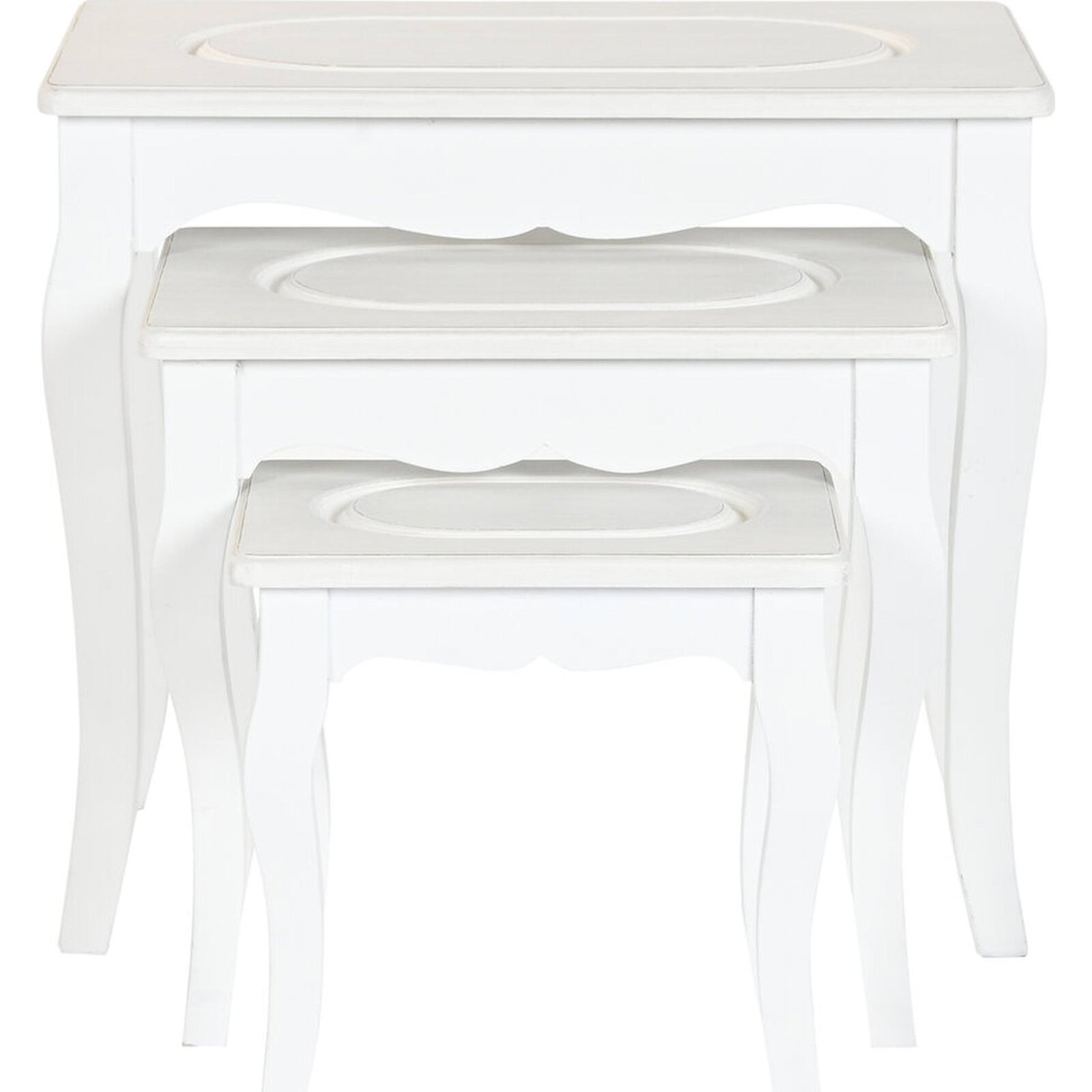 Table D'Appoint Romantique Bois Mdf Gris Clair Et Blanc Élégant - Blanc Romantique Et Gris Clair Doux