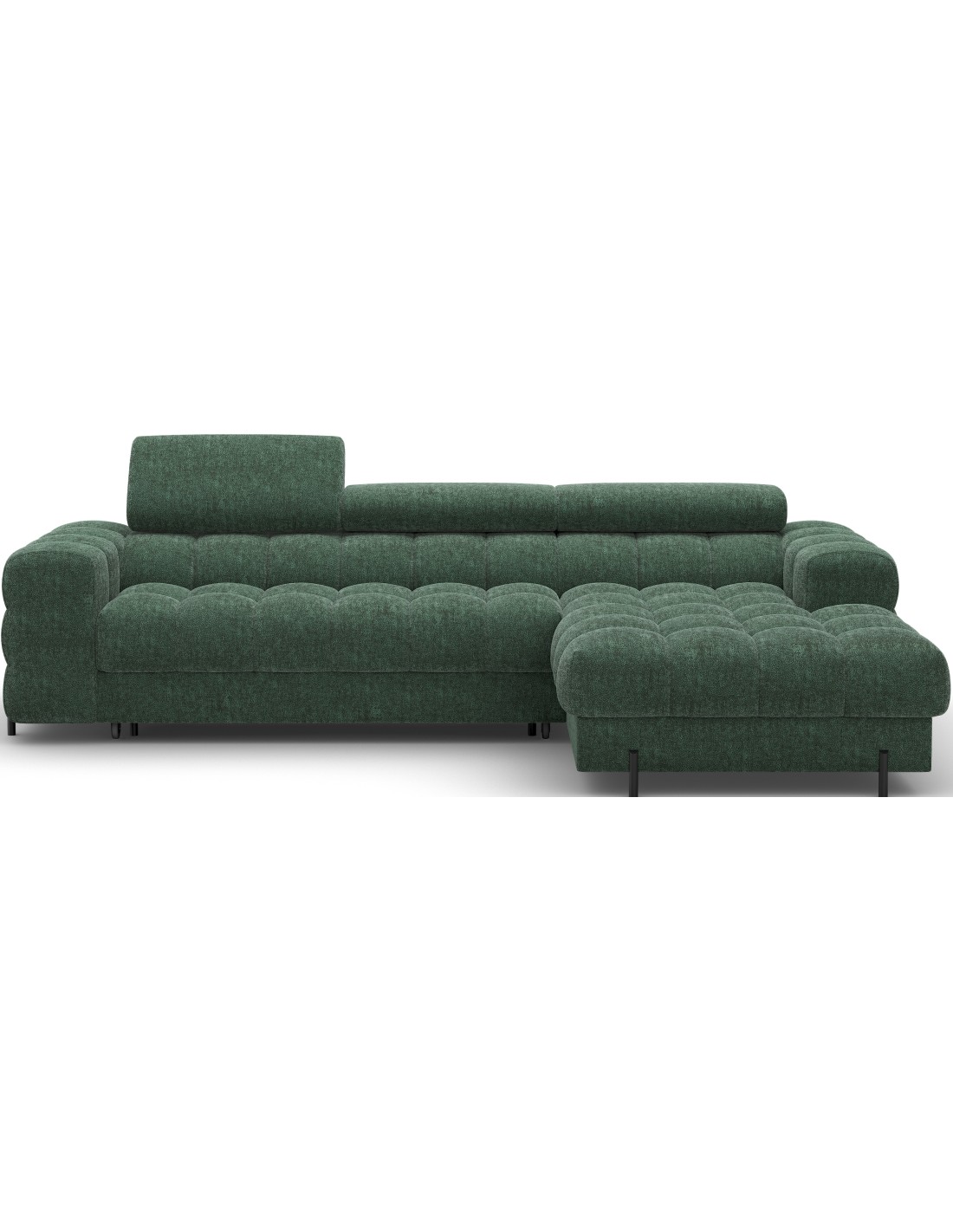 Canapé D'Angle Droit Convertible Emeraude Style Épuré 285x99x181cm Filtro