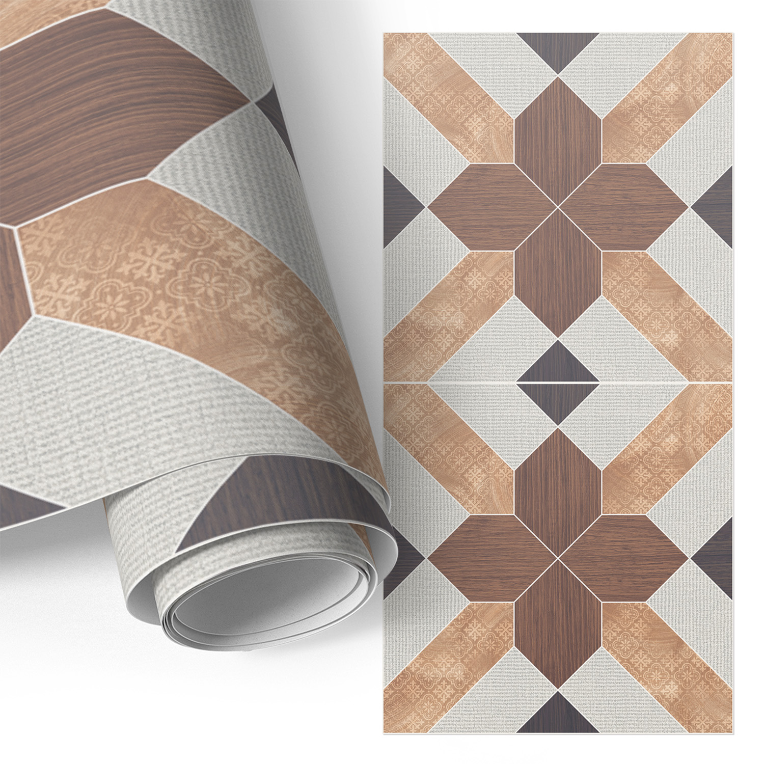Film Auto-adhésif - Adhésif Décoratif - Imperméable - Pour Meubles - Pour Armoires Motif Géométrique 65x130 Cm