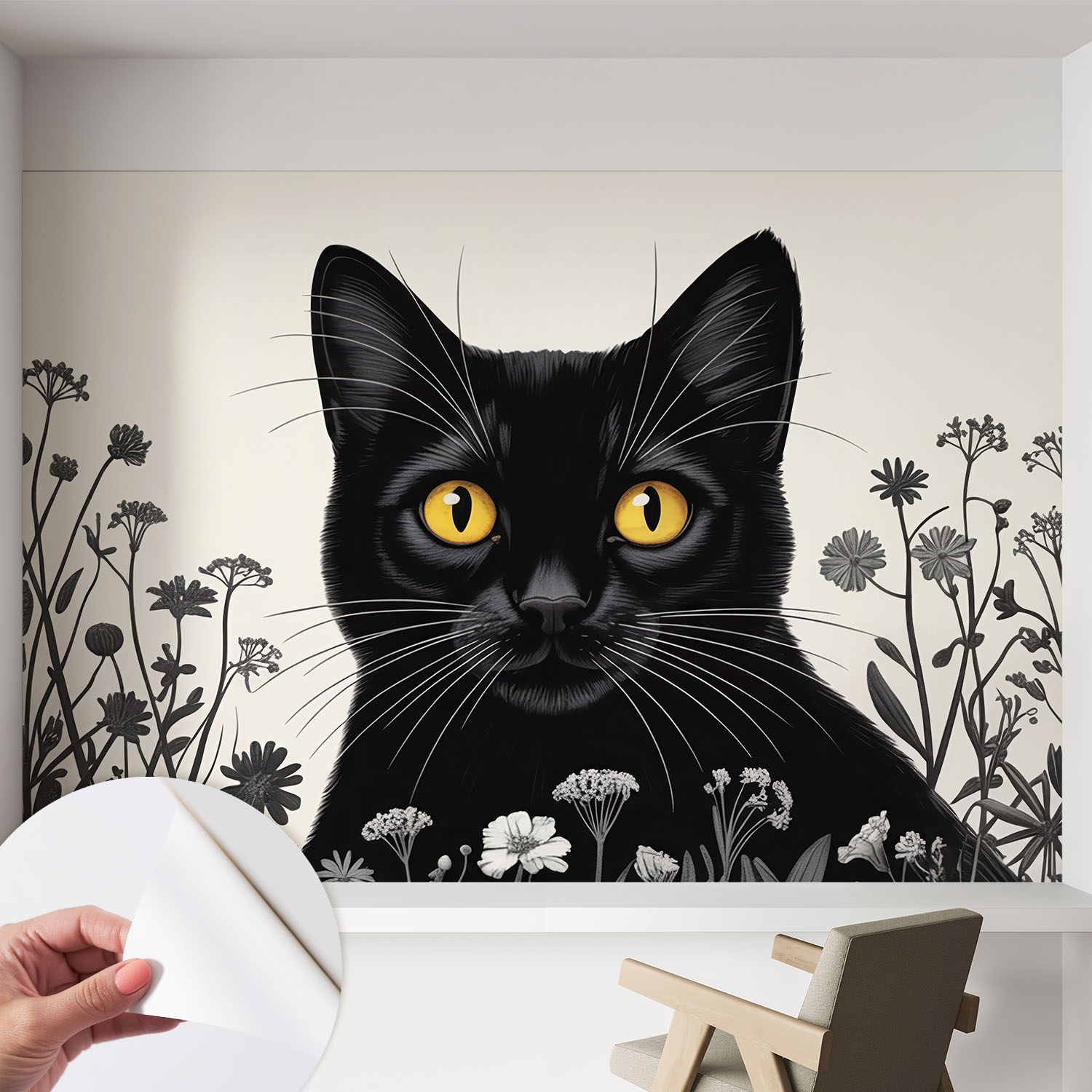 Papier Peint Adhésif Décoratif Pour Salon Chambre Et Cuisine Facile À Poser Avec Colle Fleurs De Coquelicot 152x104 Cm