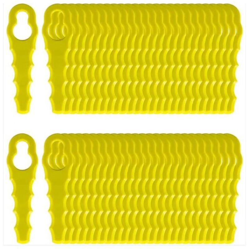 Lot De 100 Lames De Rechange Compatible Pour Ryobi Coupe Bordure, Têtes Double Lames Dentelées Rac155 Rac157 Rac158