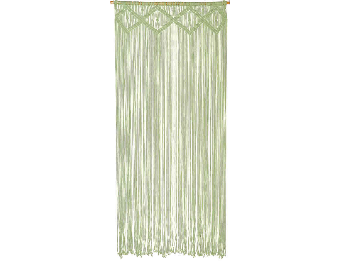 Rideau De Porte Tressage Macramé En Coton 100 % Recyclé, Gypsi - 90 X 200 Cm- Morel
