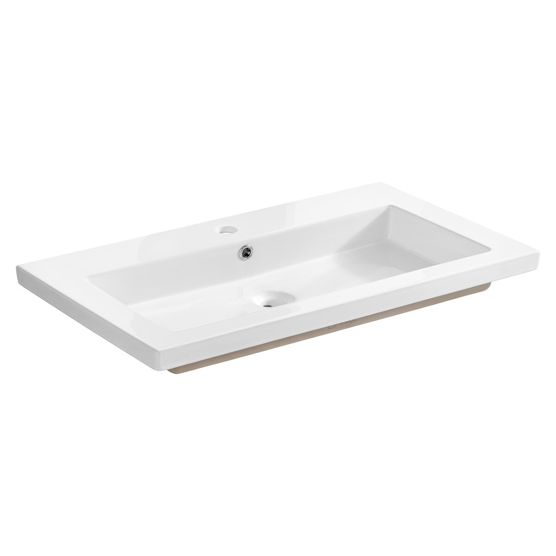 Vasque À Encastrer Elio 101 Cm En Céramique Blanche Brillante