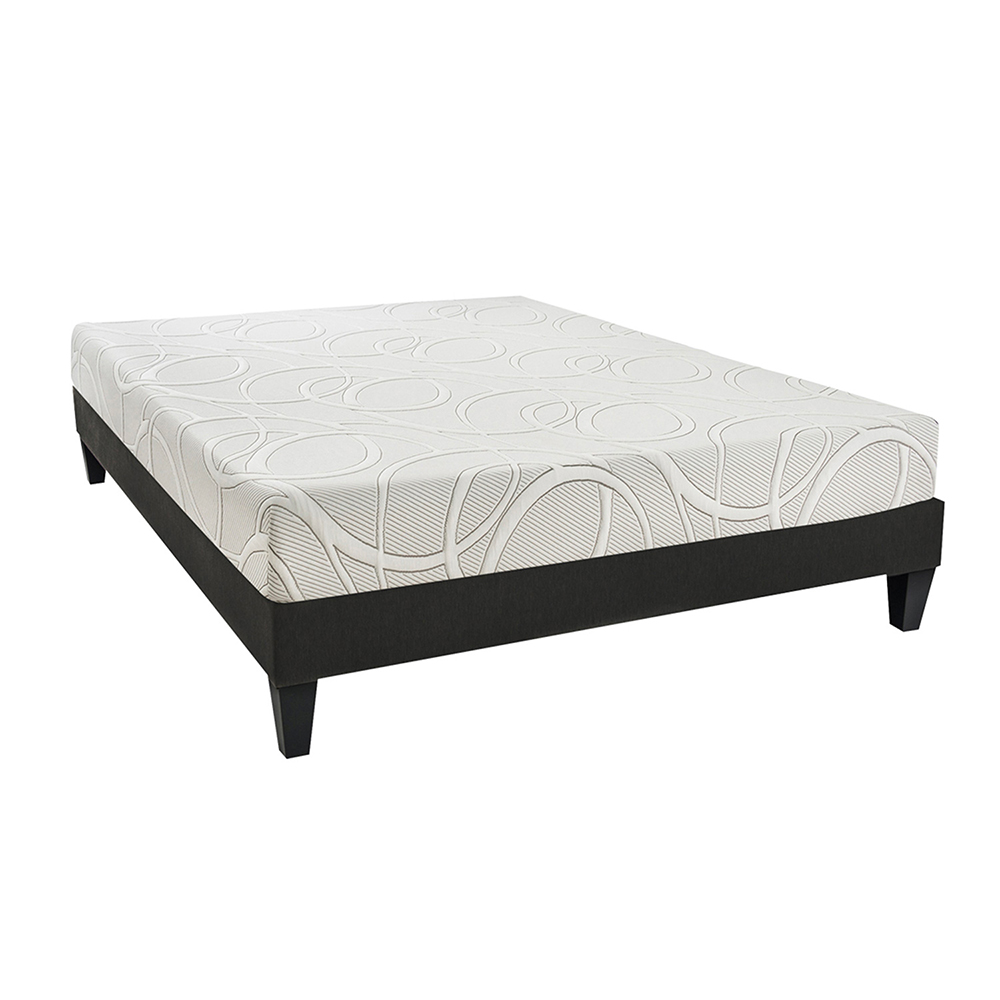 Ensemble Poséidon 140x190 Cm Matelas Mousse + Sommier Bois - Blanc