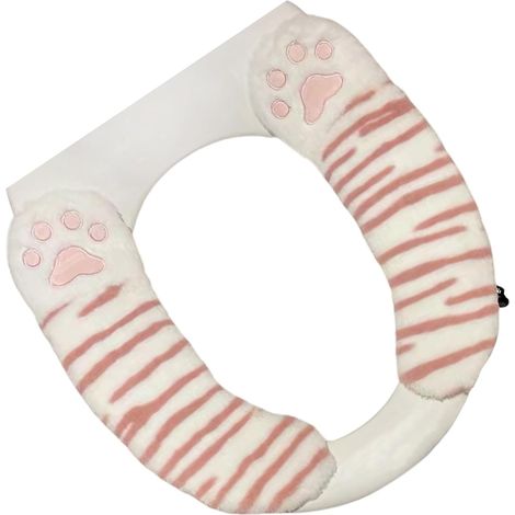 2 Paires Coussins Pour Siège De Toilette, Jolis Coussins De Siège De Toilette D'Hiver, Housse De Siège De Toilette Avec Poignée, Coussins De Siège De Toilette Lavables En Peluche Pour Modèle G